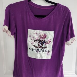 Chanel Violet Short Sleeve Tee